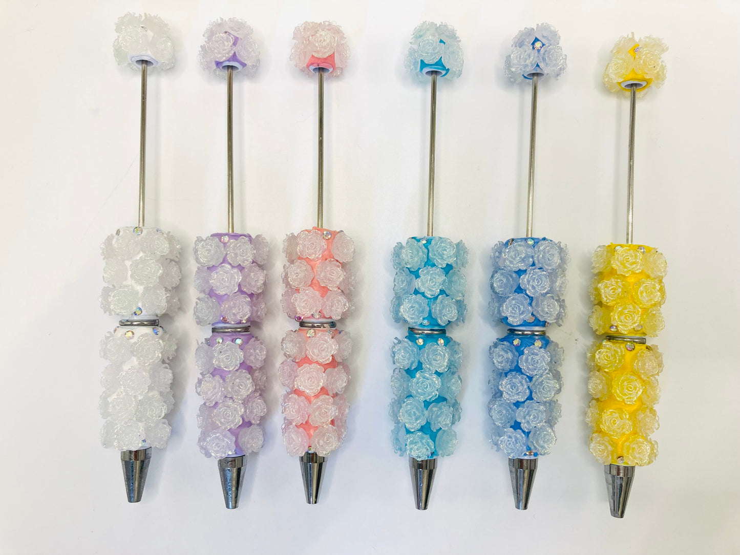 Clay pen Clay Bead Pencil Variable-color flowers UV-reactive colored flowers Light-changing flowers Rose flower beaded pen
