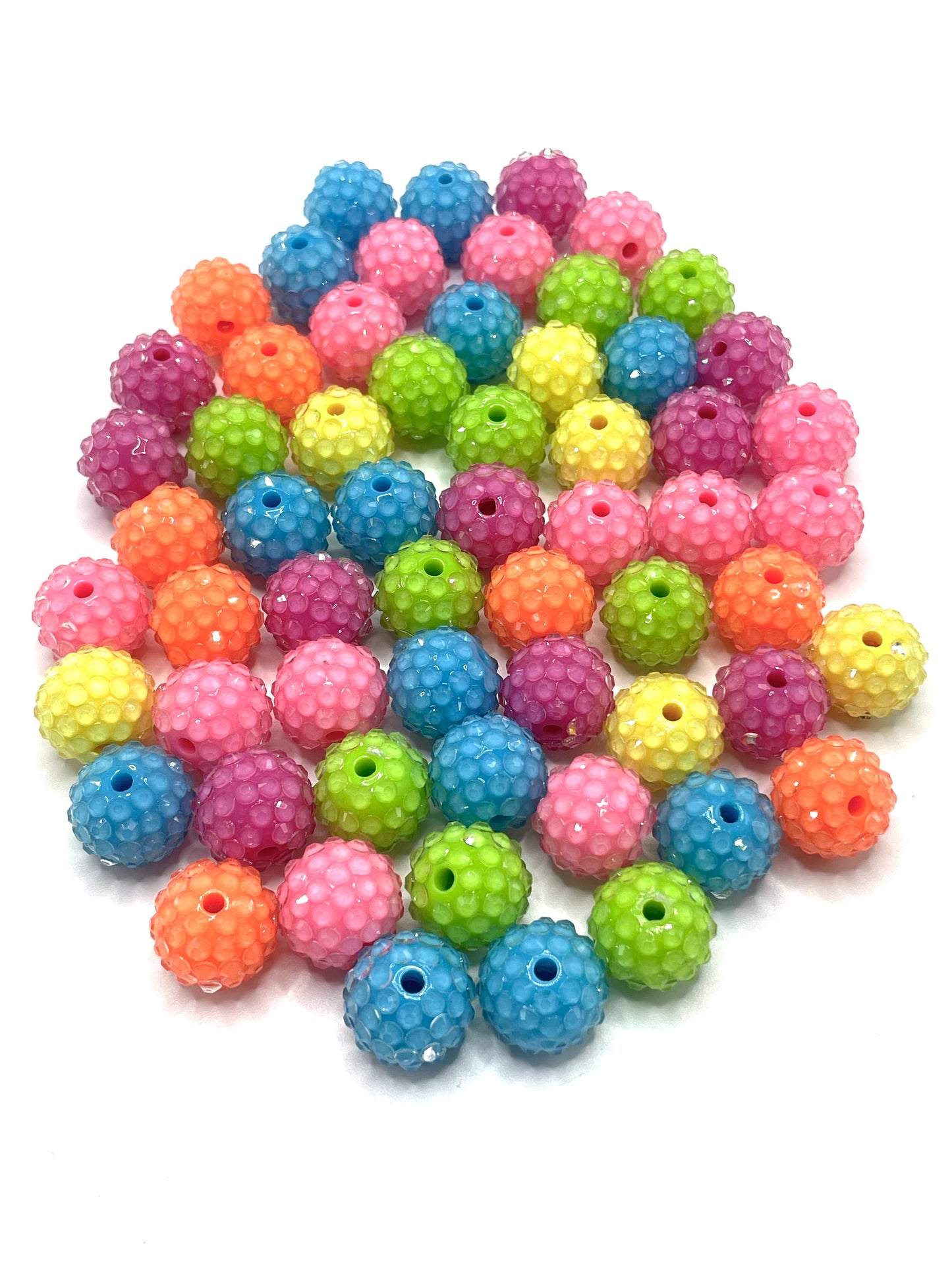 jelly beads Acrylic beads Neon Solid-colored beads 16mm Rhinestone