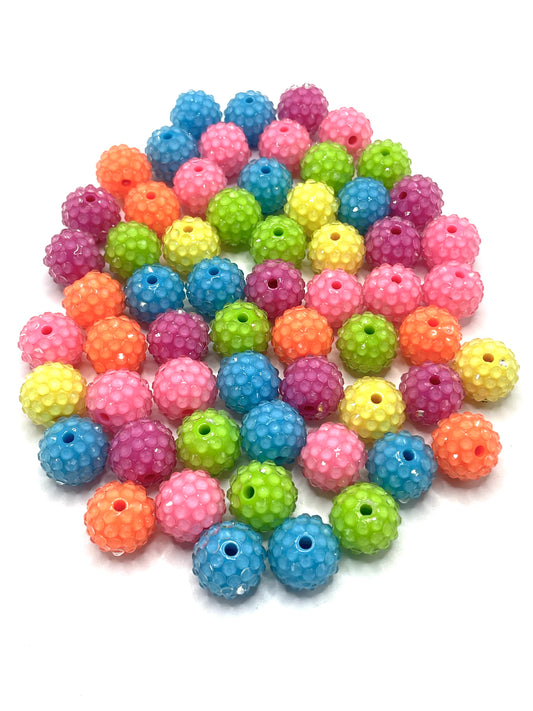 jelly beads Acrylic beads Neon Solid-colored beads 16mm Rhinestone