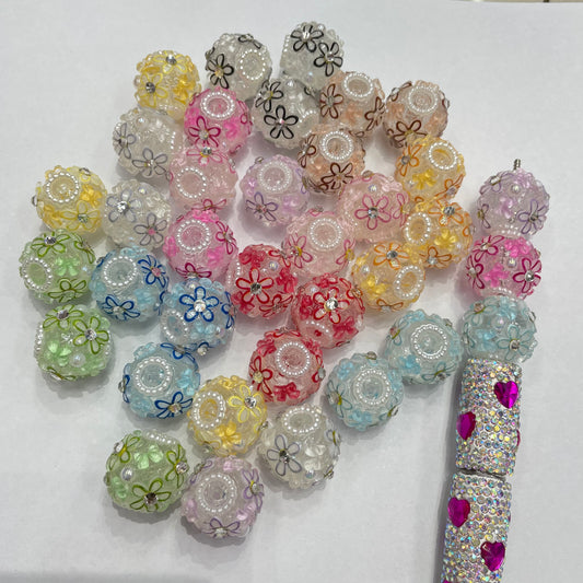 Flower bead fancy beads 5 Patel flower beads random mixed