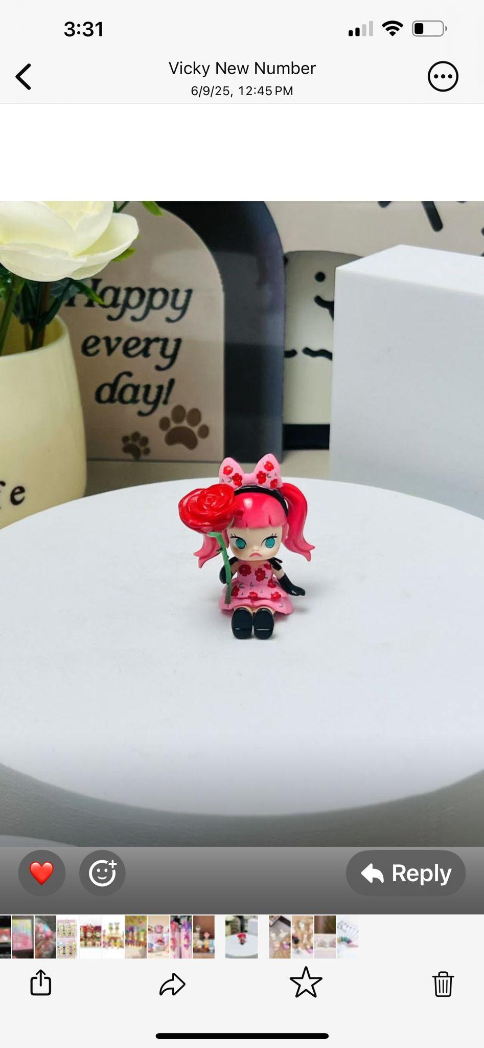 popma figure character molly pind and white pen topper