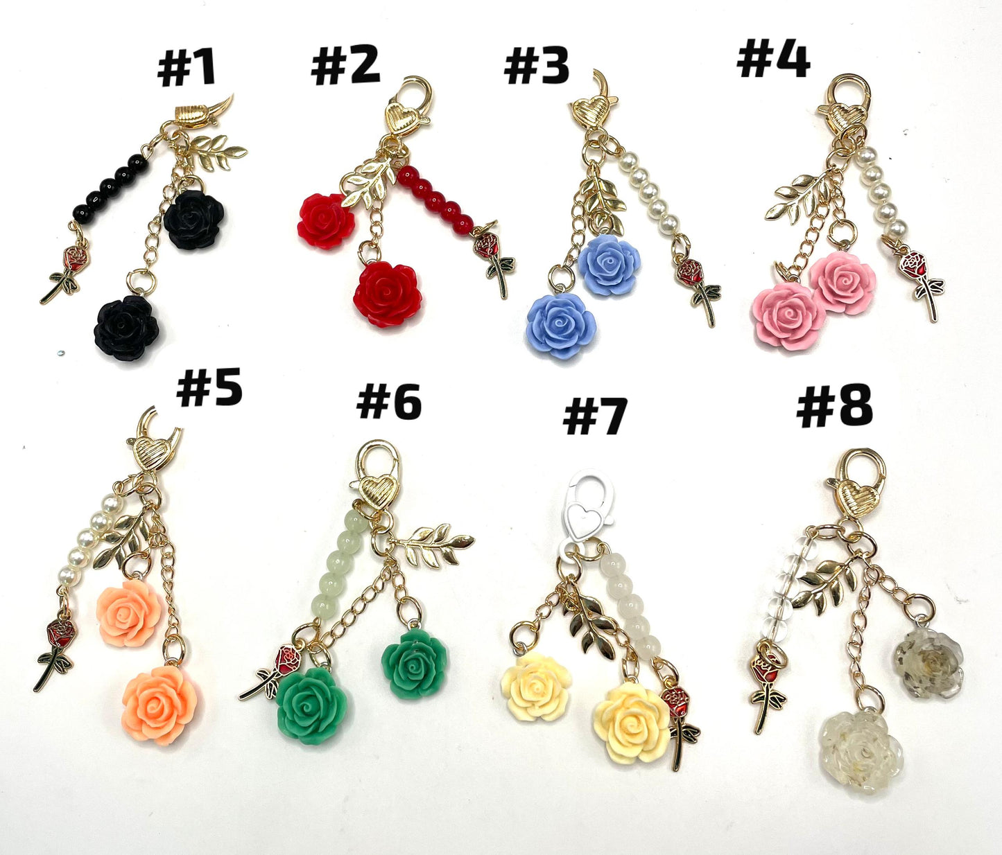 resin rose camellia iron alloy latch diy charm for keychain for handbag for pen drive decoration