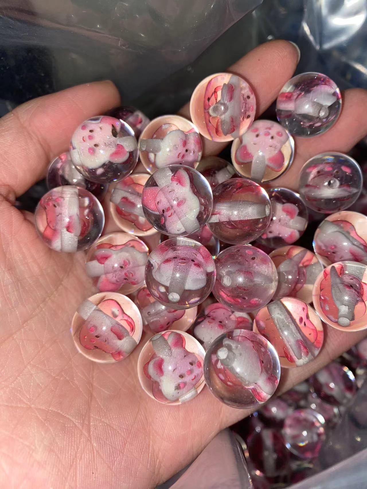 16mm acrylic bead with character