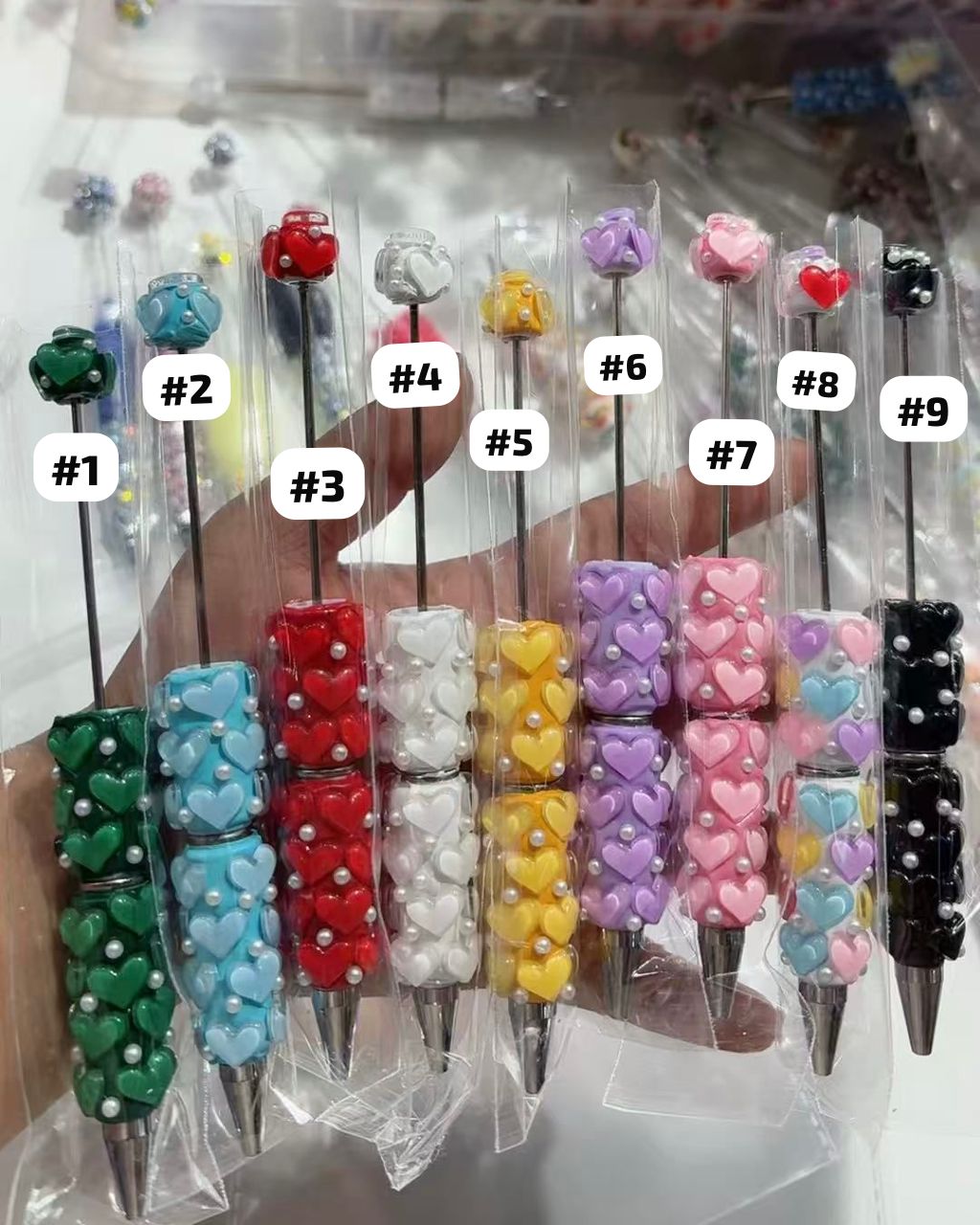 diy with beaded beadable fancy heart pens ornaments with pearl