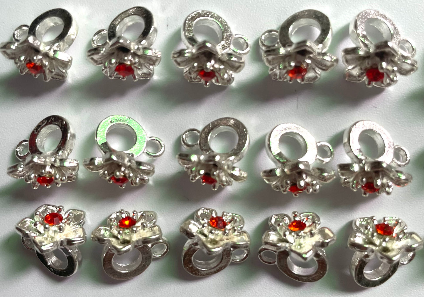 Alloy  Metal Flower Hanging accessory spacers Rhinestone Flower stamen Random Mix