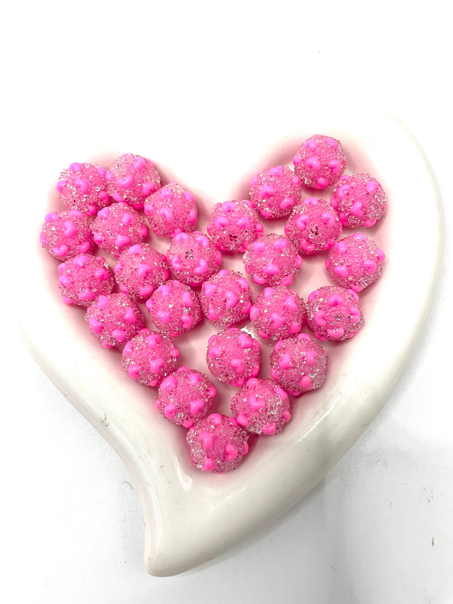 diy beaded beadable sugar beads with heart shape ,color ,random mix