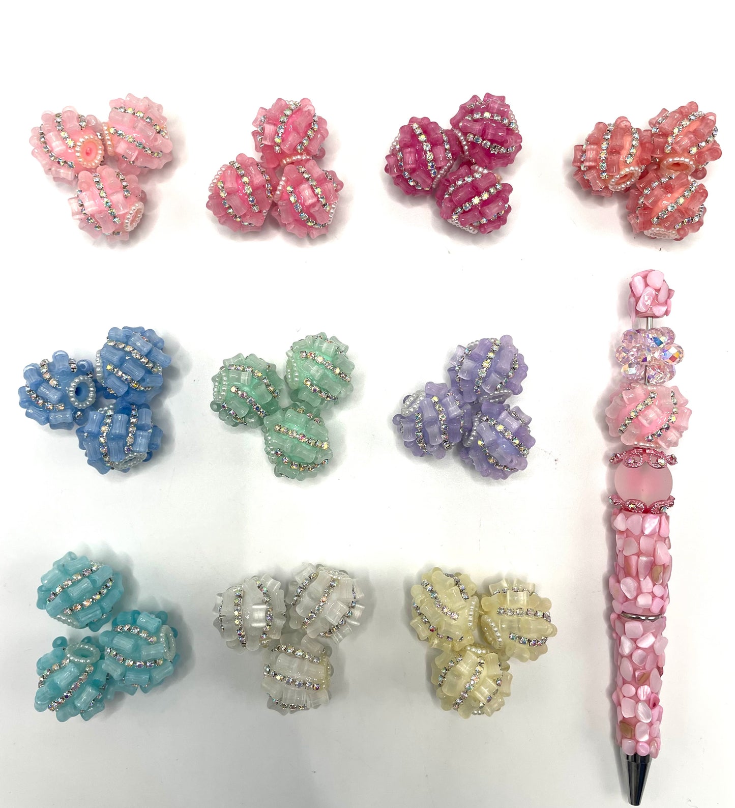 Fancy Beads Acrylic beads Bamboo joint Chain glitter Pearl gasket irregular shape 20 mm to 21 mm