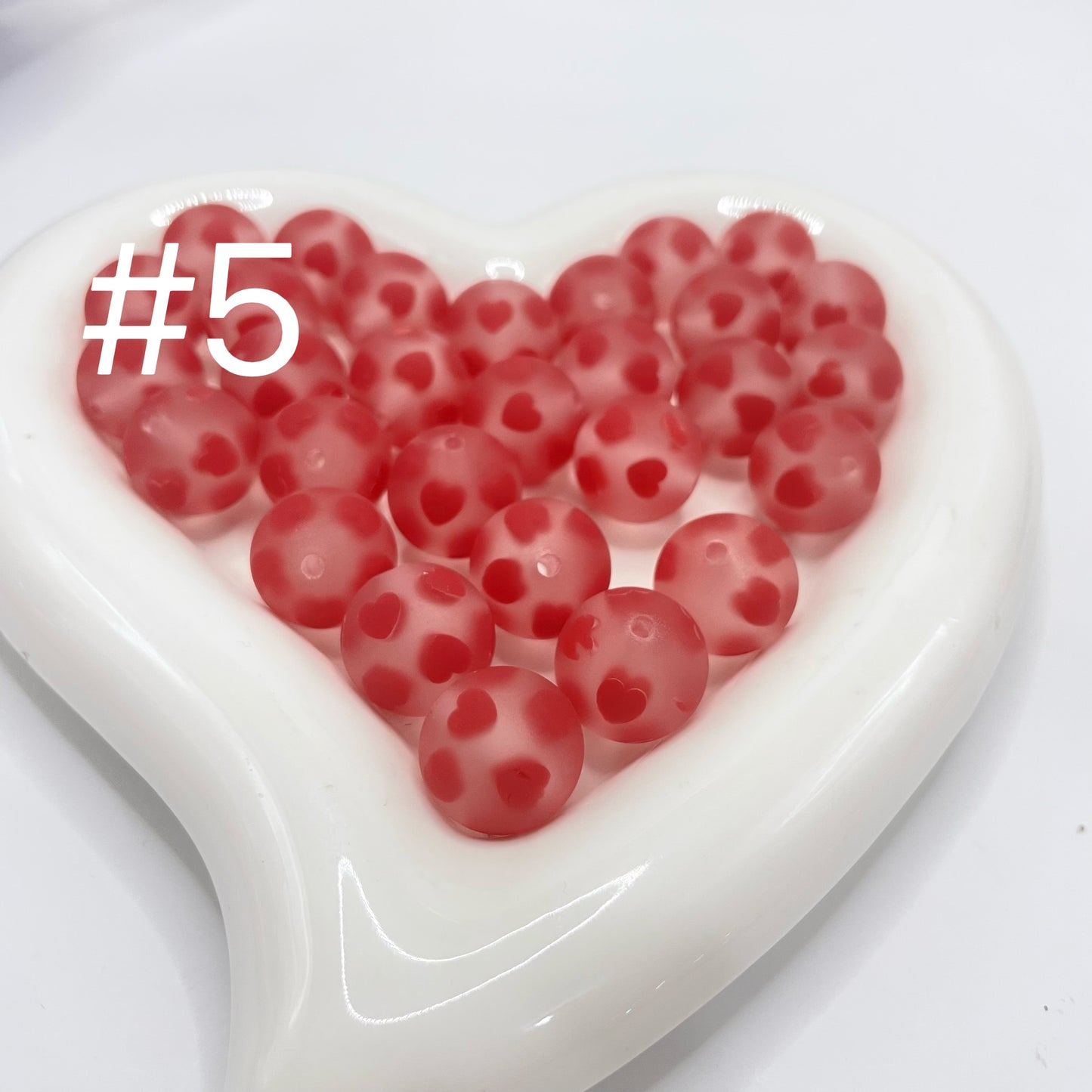 16mm Matte heart acrylic beads jelly heart beads heart beads