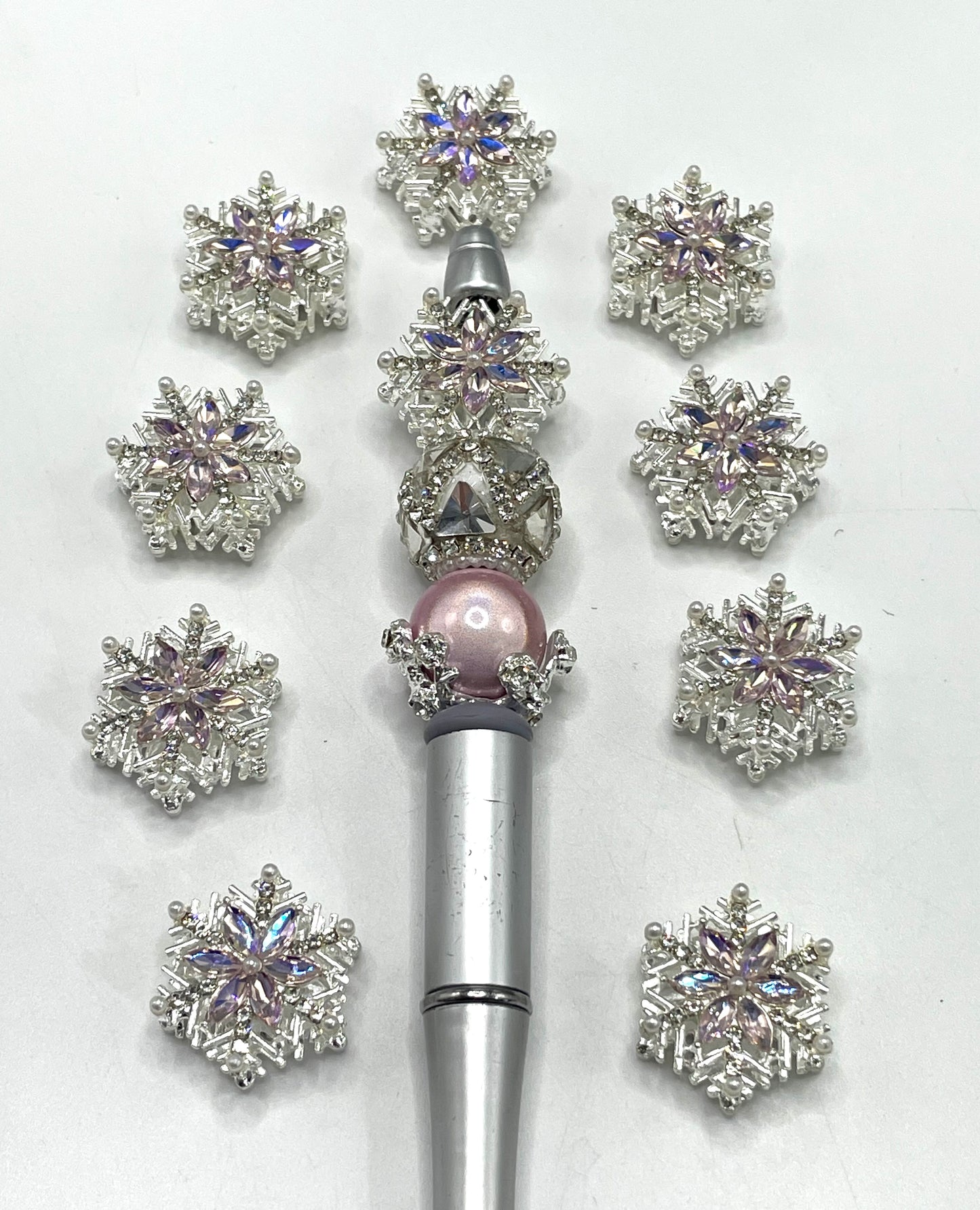 Metal alloy Glass Mirror Snowflakes in beads Snow Fancy Beads