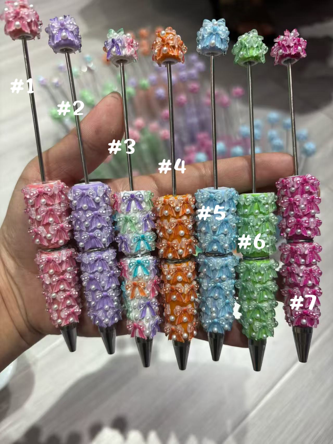 bow pen fancy bow pen with pearl