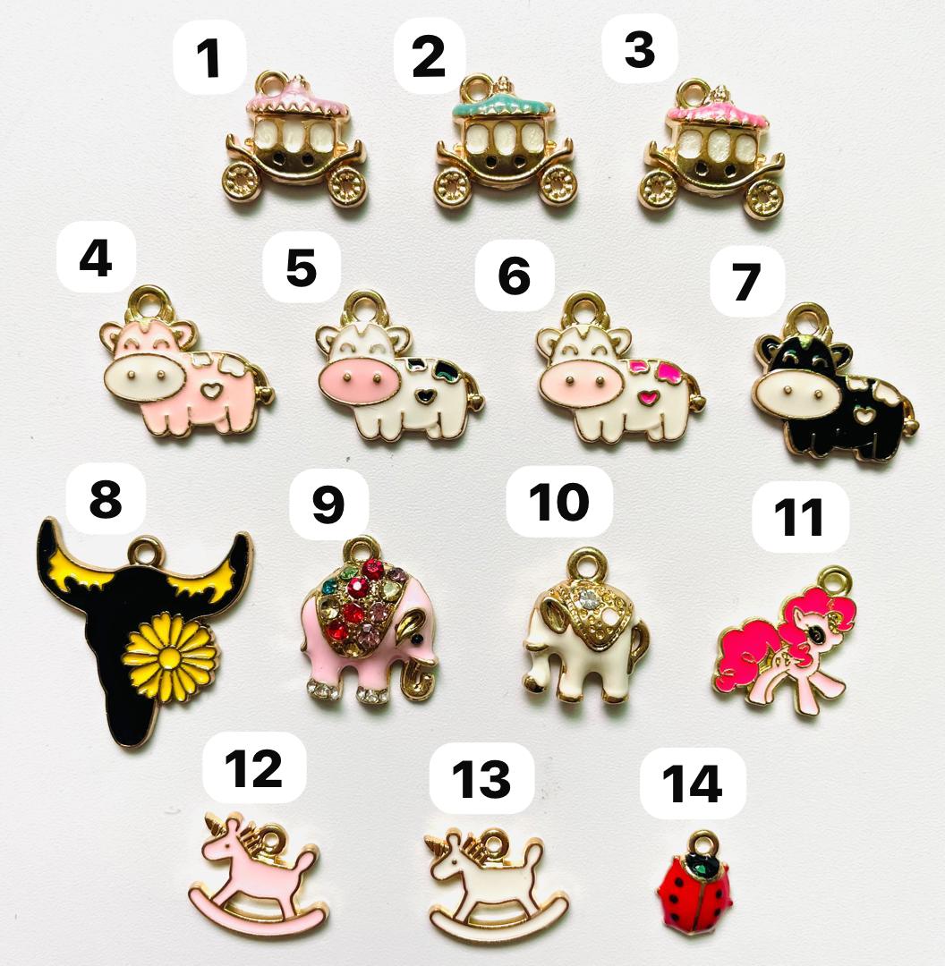 Metal alloy pendant DIY decorations Painted metal cartoon pendant charm piece Random Mix