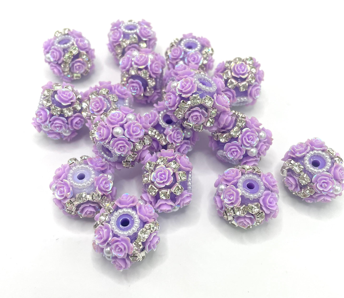 flower fancy Flower bead multicolour rose Chain Pearl acrylic Solid bead 23mm Random Mix