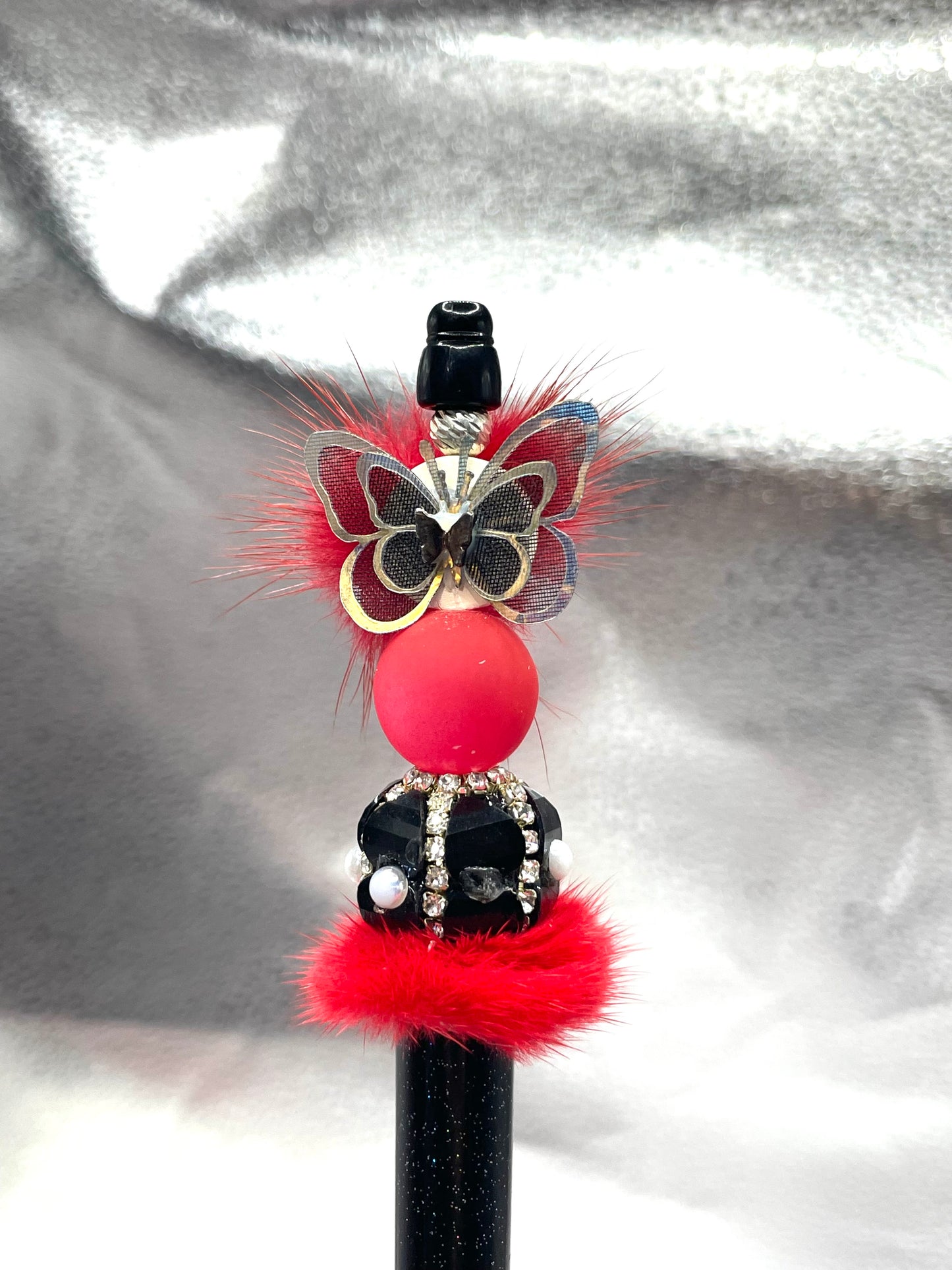 Butterfly beads Fancy Beads Multicolored Fuzzy Beads Double-layer butterfly Random Mix