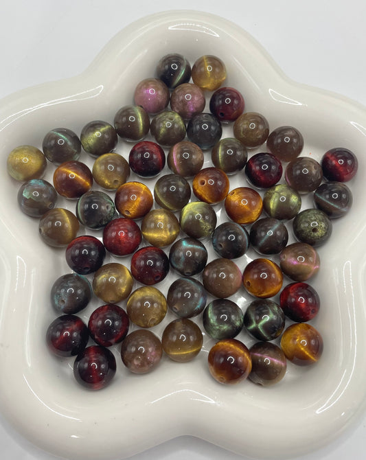 Cat's eye beads Dark color scheme glitter Retro beads Coffee color series 16mm
