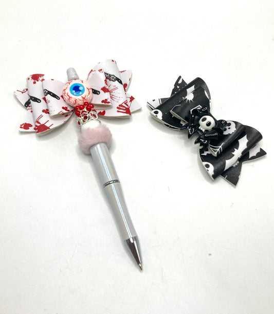 Halloween Series bow Three-layer bow DIY beads Eyes and skull heads
