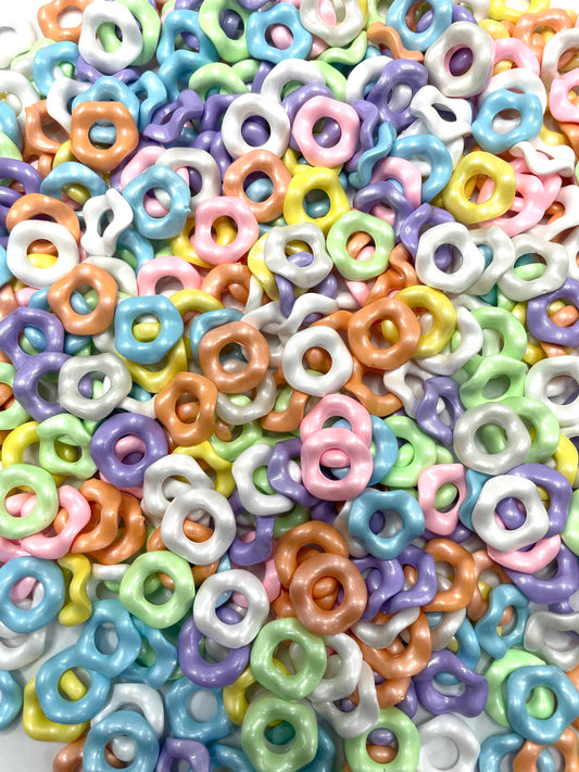 spacer Glossy Wave Shape Acrylic Spacer Beads And Solid Color Random Mix,15mm