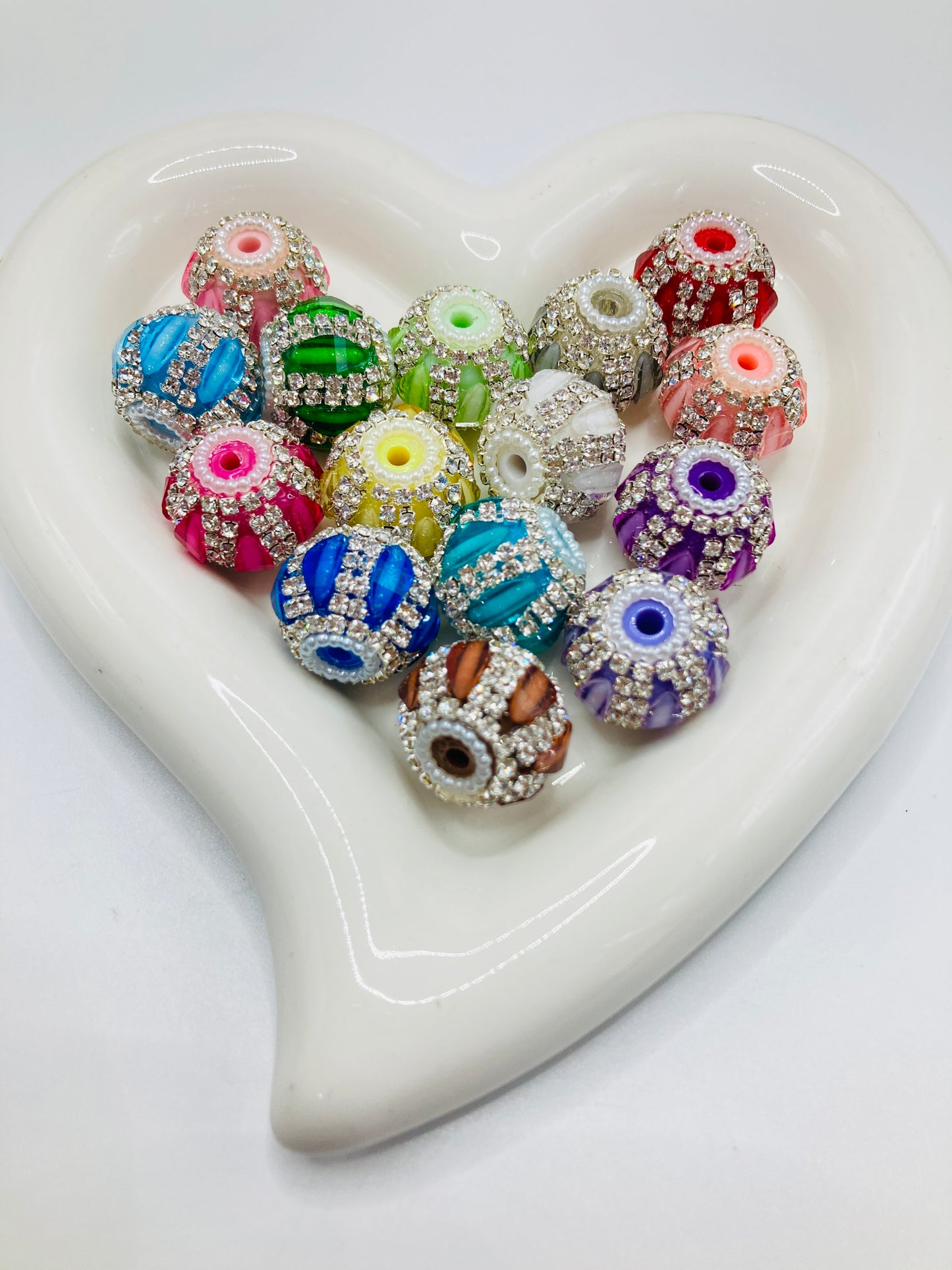 Horse eye share rhinestone beads with chain fancy bead Random Mix