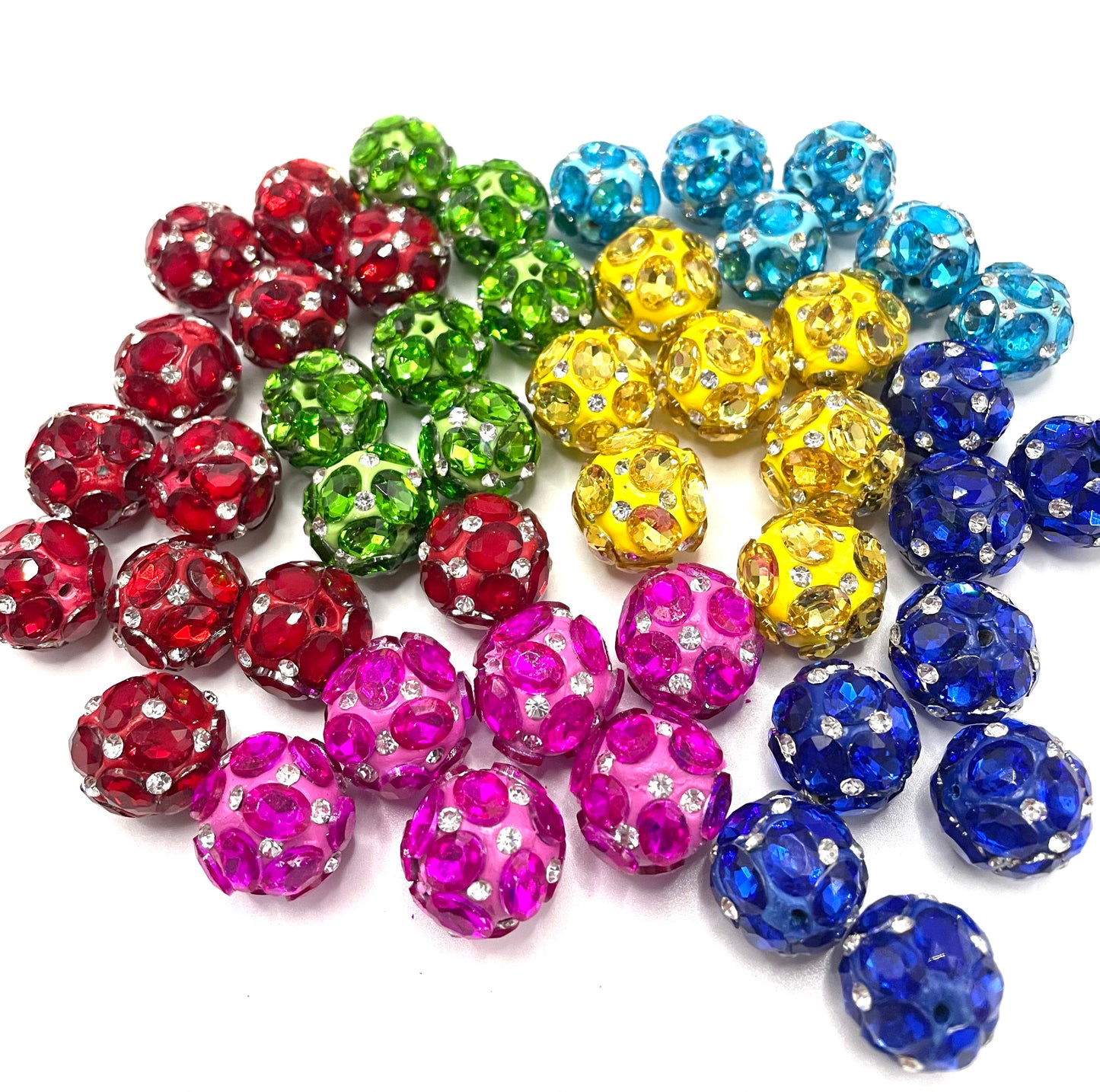 diy fancy clay beads with colored crystal rhinestone color for Christmas festival celebration