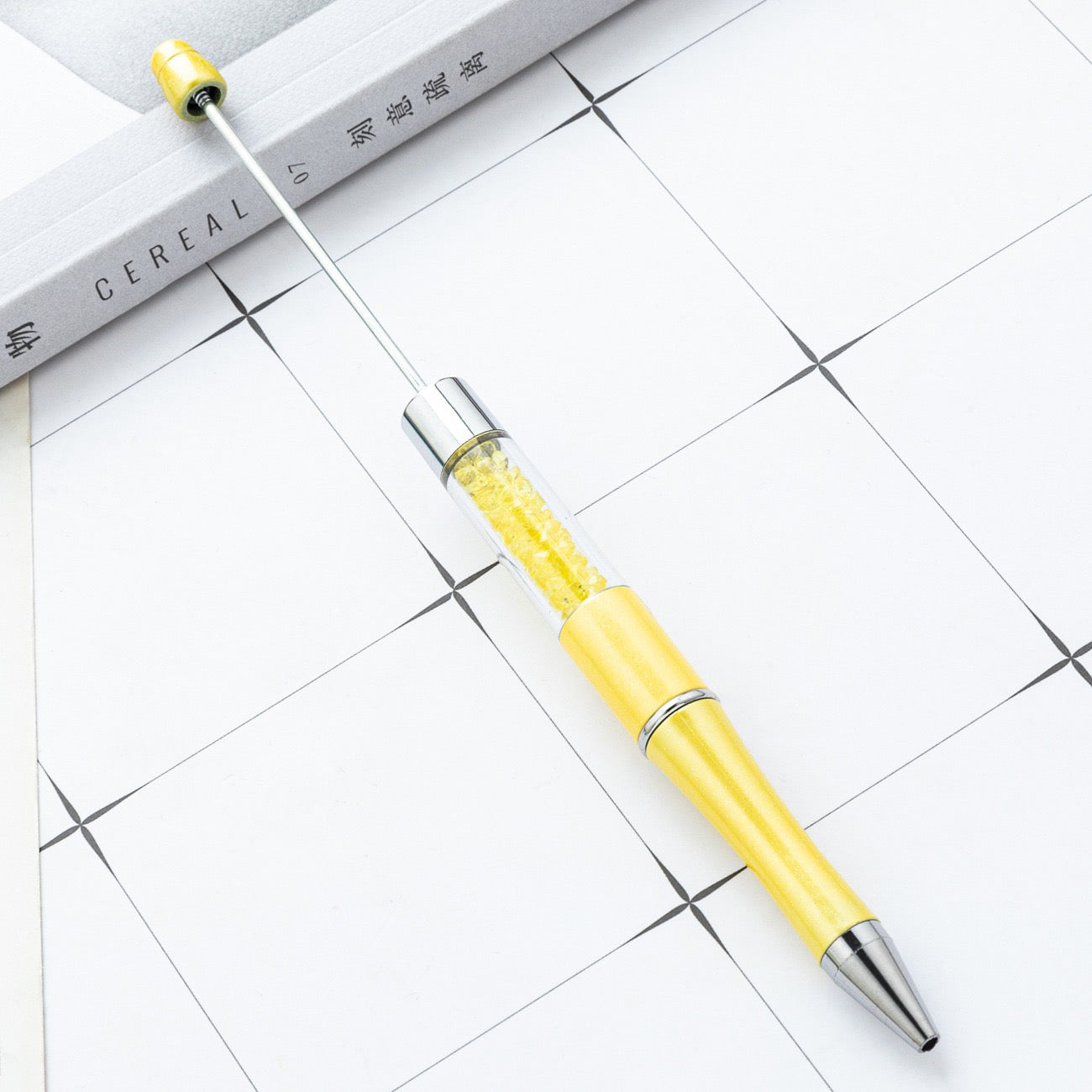 diy pen has the crystal inside the empty plastic tube beadable pen beaded pen ball point plastic pen