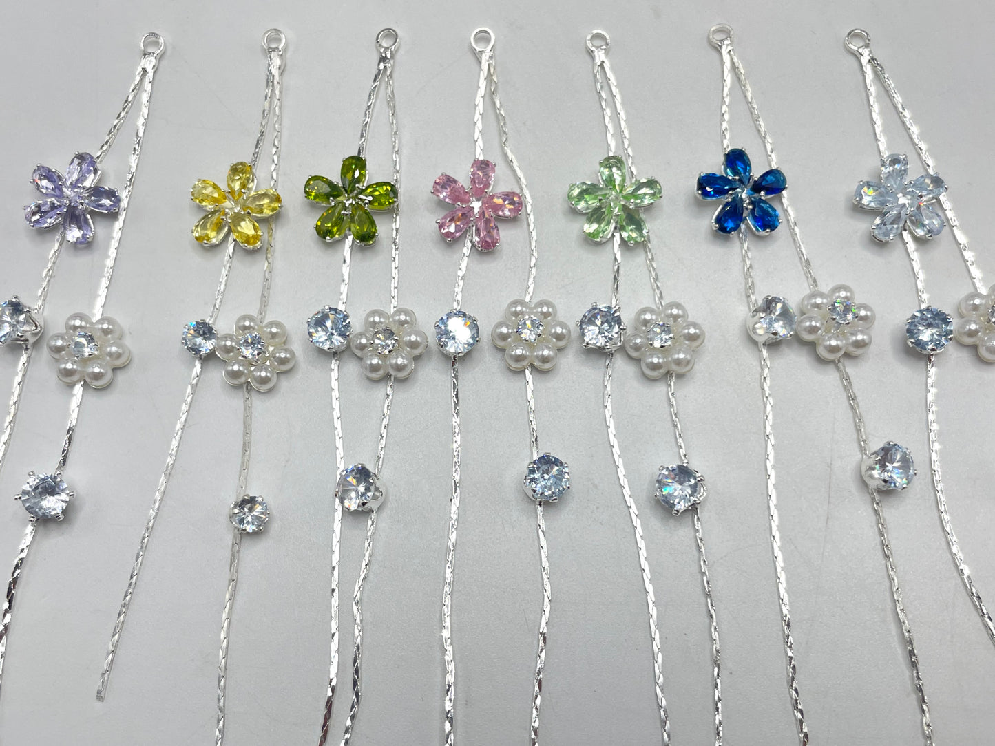 dangle beads flower bead with pearl flower random mixed