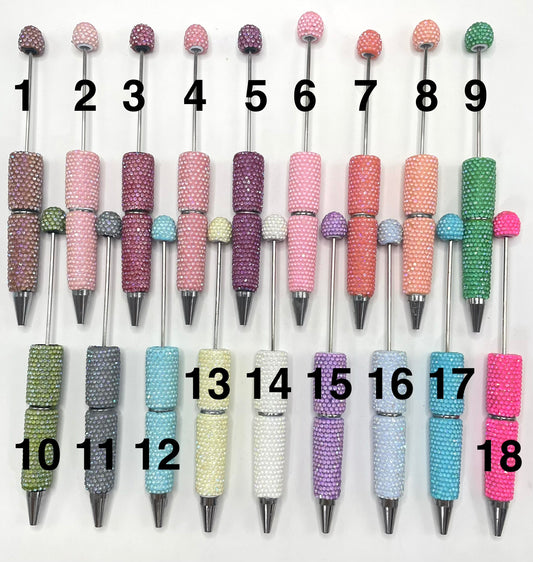 #1-#19solid color with glitter  Diy beaded beadable jelly rhinestone neon colors Clay pen neon pen Neon color Rhinestone DIY Colorful Clay Writing Tools Random Mix
