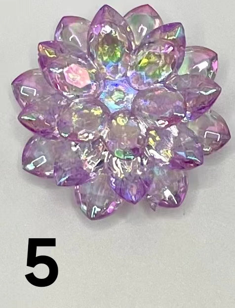 Lotus Spacer Seven Color Clear with  UV Colorful Lotus Acrylic Beads Spacer,35mm,31mm,21mm