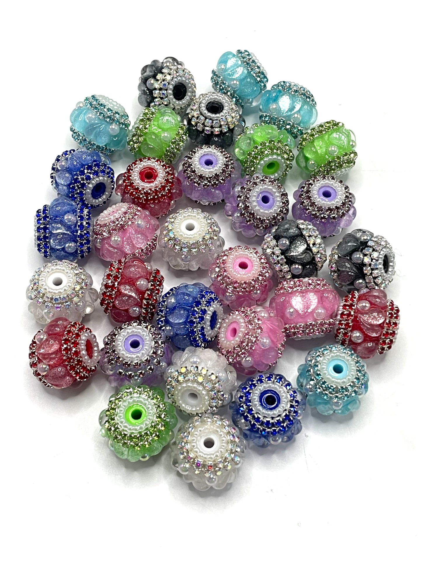 Fancy Beads Heart figure Beads Rhinestone Chain Pearl gasket Spacers Beads Random Mix
