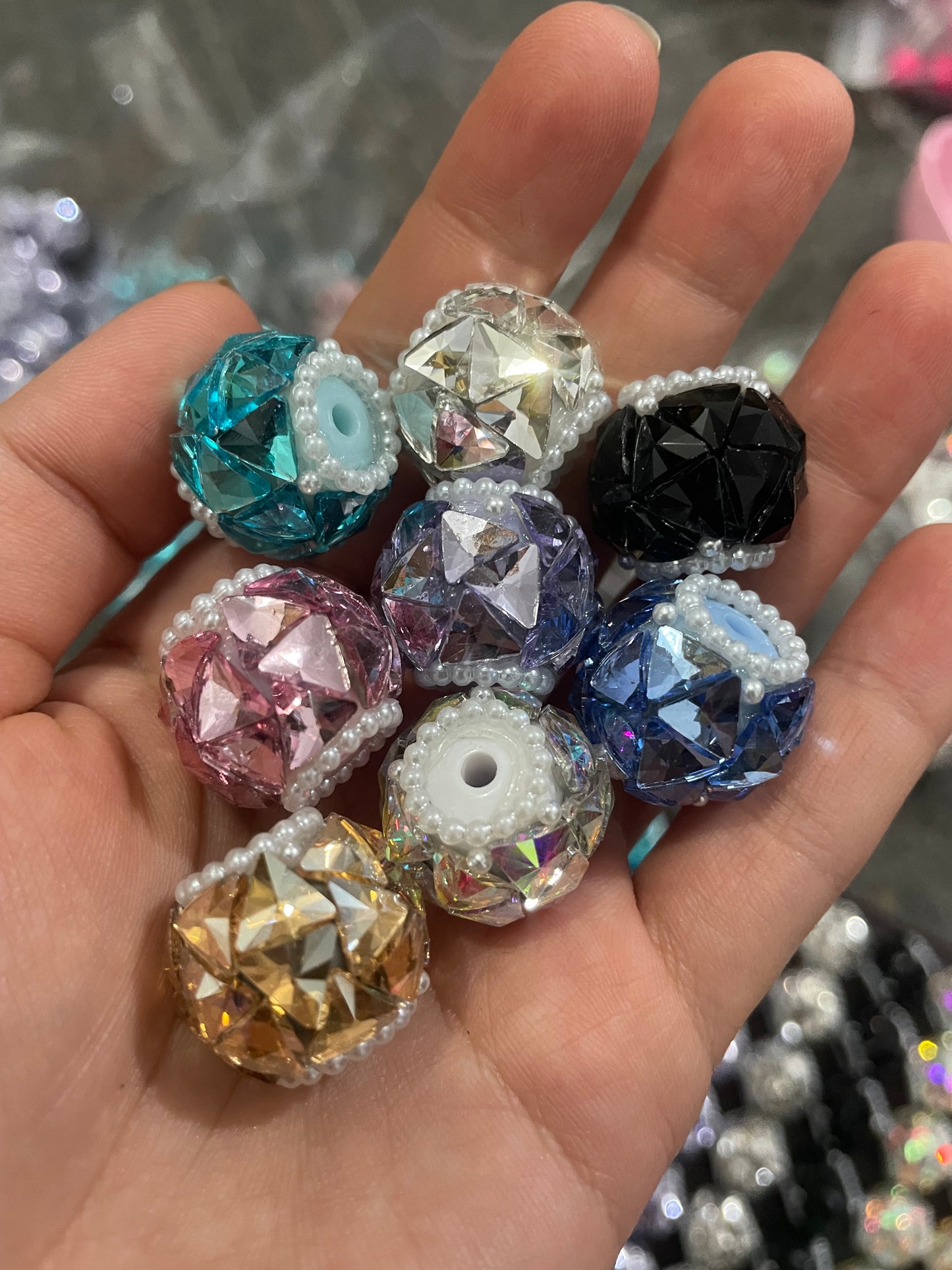 Crystal beads glass fancy beads triangle glass beads