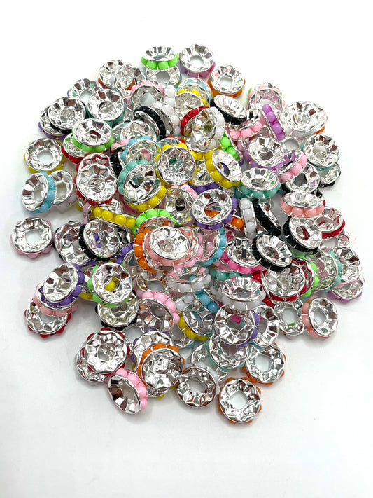 Spacers Colored pearl gasket Interval beads Pearl metal gasket Bordering on Gold and silver 16mm