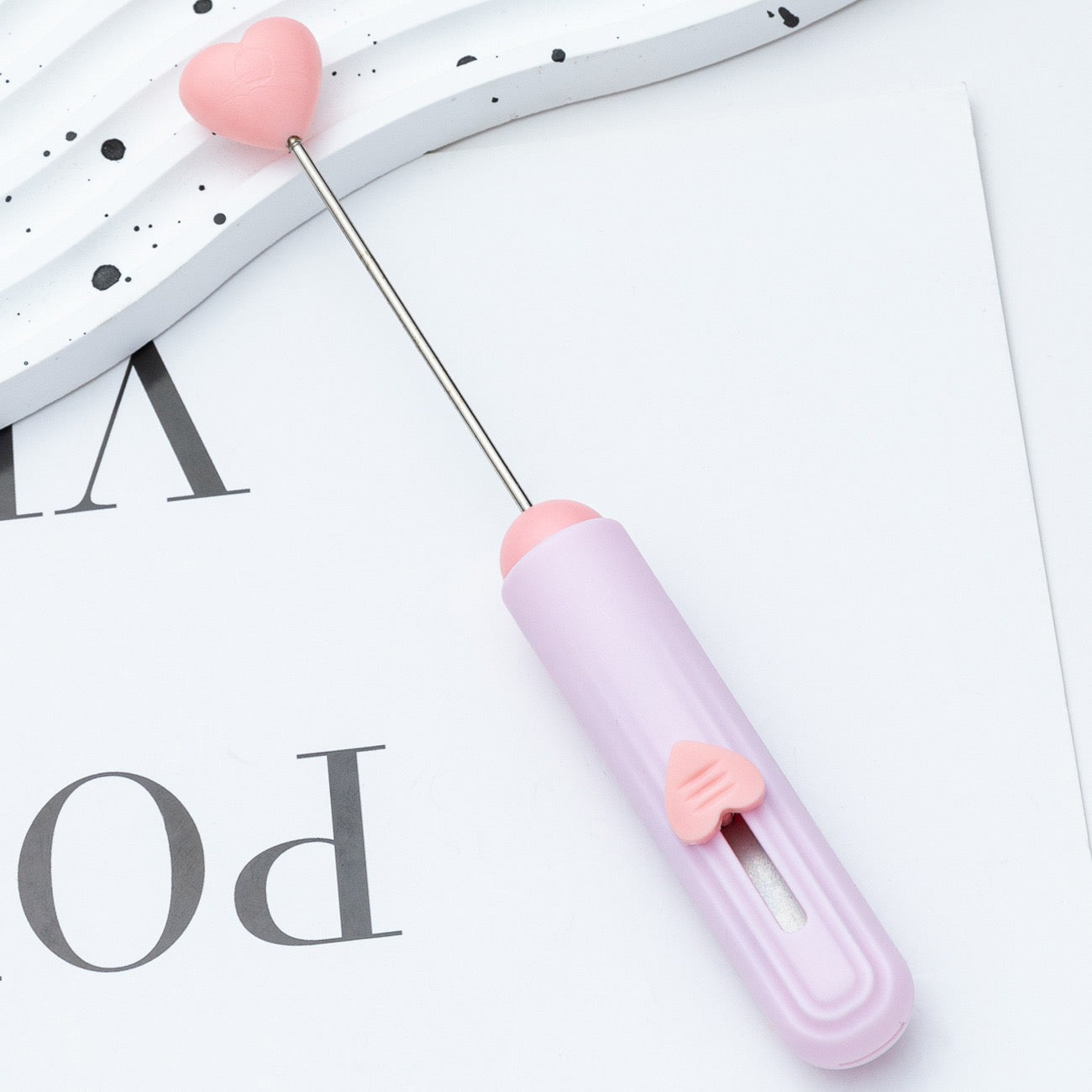 Diy beadable beaded box opener cutter package opener with heart shape top