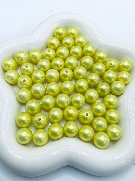 Acrylic beads Colored solid-color acrylic beads Shimmering luster 16mm Random Mix