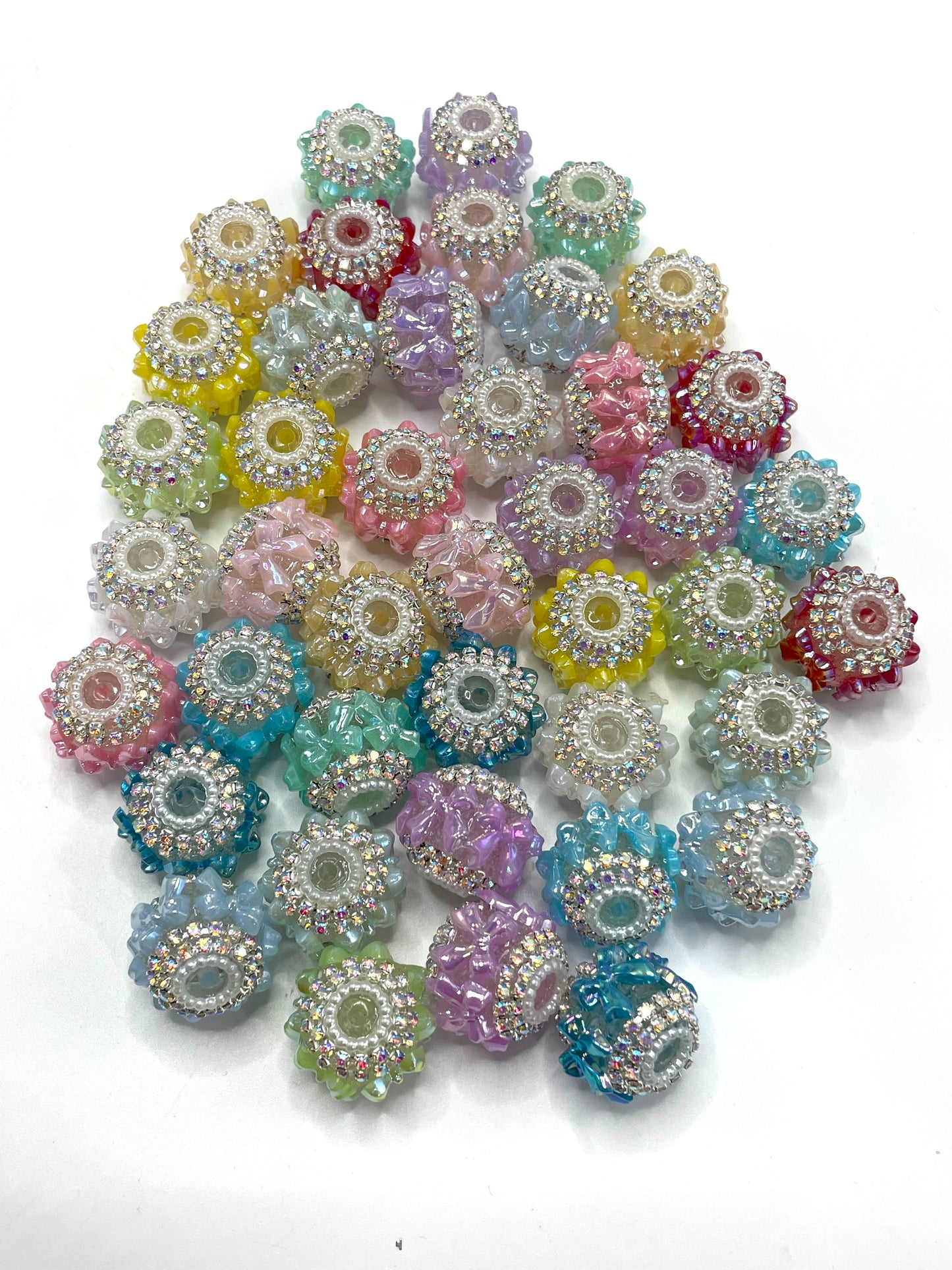 UV bow-shaped beads Pearl gasket Chain Random Mix