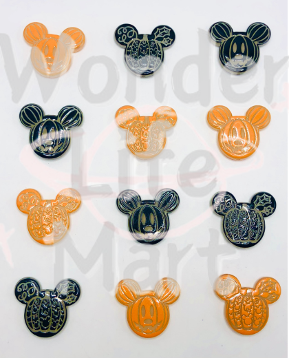 Halloween series Pumpkin mouse String of beads two-sided Random Mix 40mm