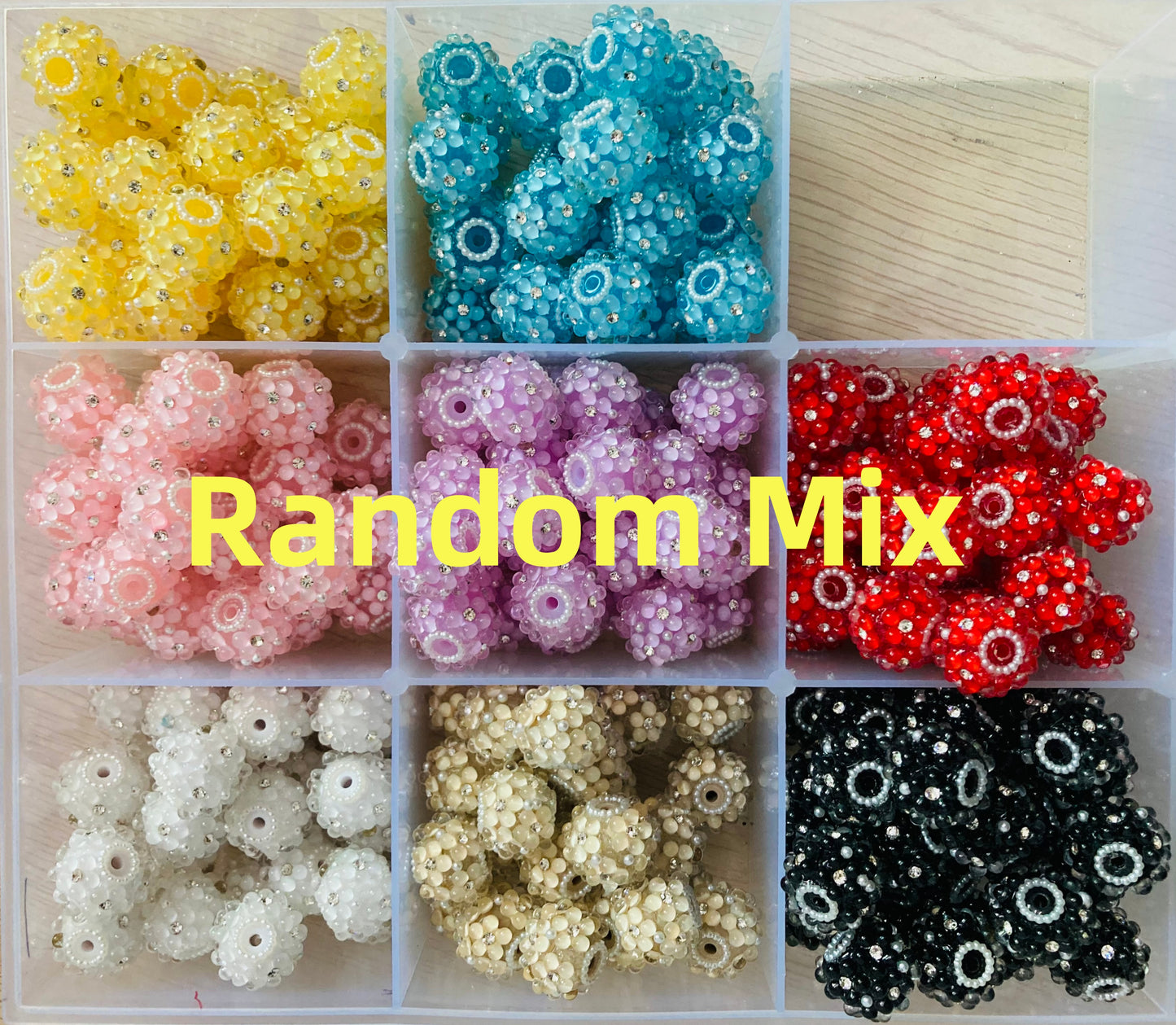 Bubble beads Flower beads Pearl washer beads Random Mix