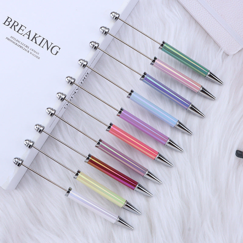 diy beaded pen UV plated seven-color beaded ballpoint pen Personalized hand-beaded gift pens Random Mix