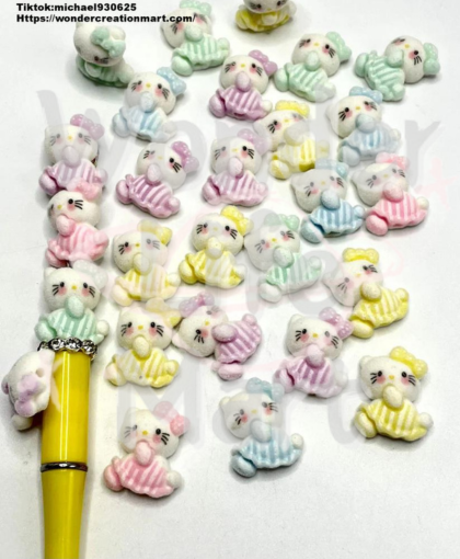 Sanri Flower Series Flocked cartoon beads Fluffy cartoon beads Random Mix 20mm