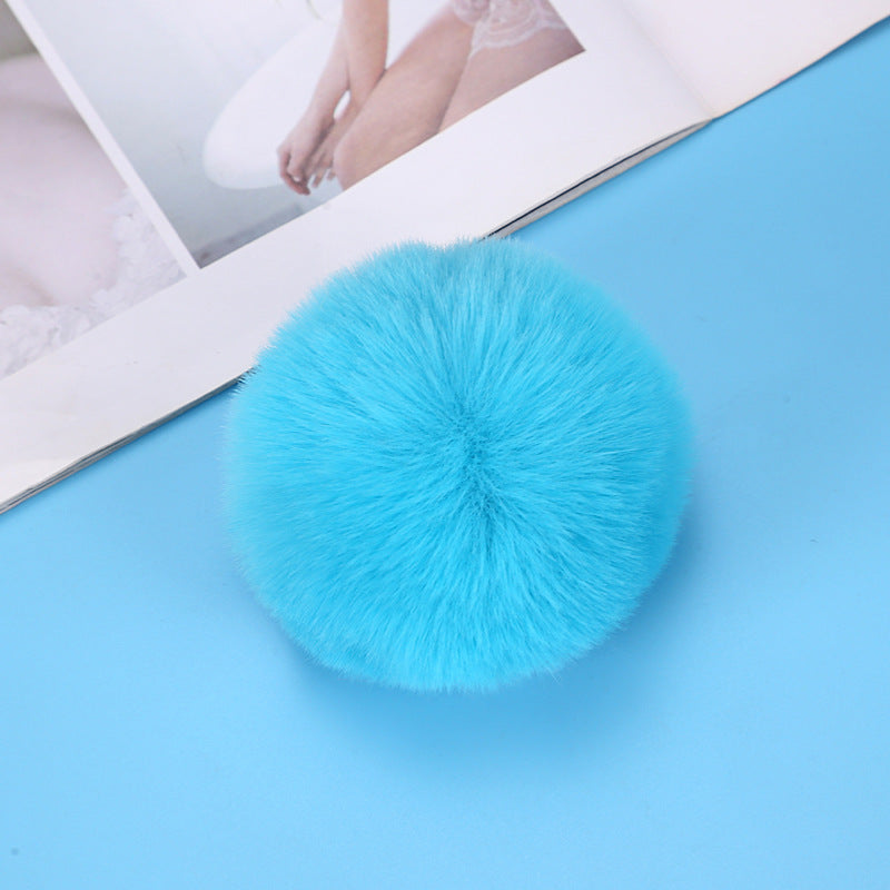 pom pom Imitation rex faux rabbit fur touching hairball Jewelry keychain imitation wool ball pendant 8mm Random Mix