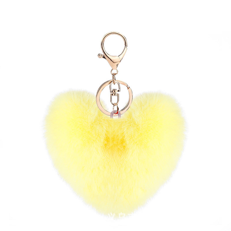 Heart ball Ordinary Key tool Heart pendant Fuzzy pendant Heart pendant Random Mix 9~10cm Silver 4-link chain lobster clasp