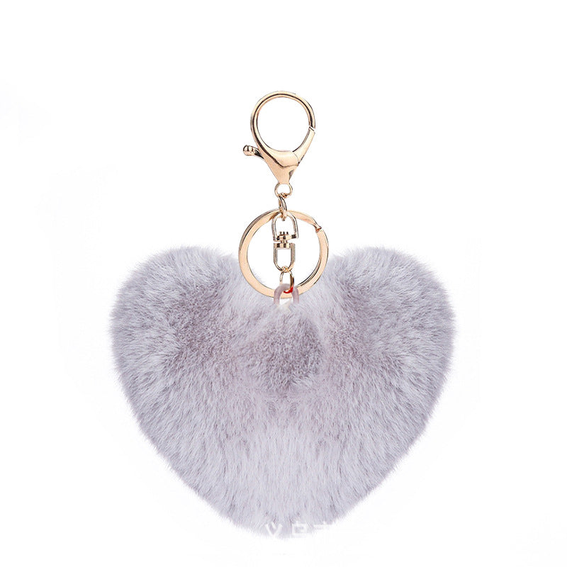 Heart ball Ordinary Key tool Heart pendant Fuzzy pendant Heart pendant Random Mix 9~10cm Silver 4-link chain lobster clasp