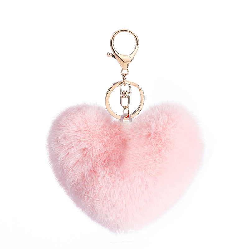 Heart ball Ordinary Key tool Heart pendant Fuzzy pendant Heart pendant Random Mix 9~10cm Silver 4-link chain lobster clasp