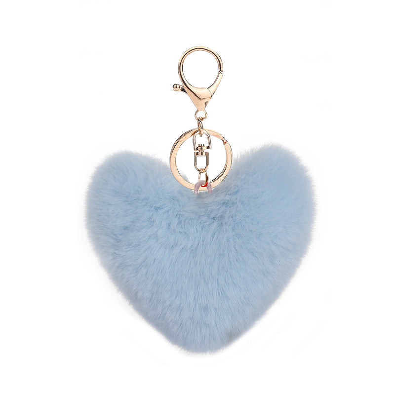 Heart ball Ordinary Key tool Heart pendant Fuzzy pendant Heart pendant Random Mix 9~10cm Silver 4-link chain lobster clasp