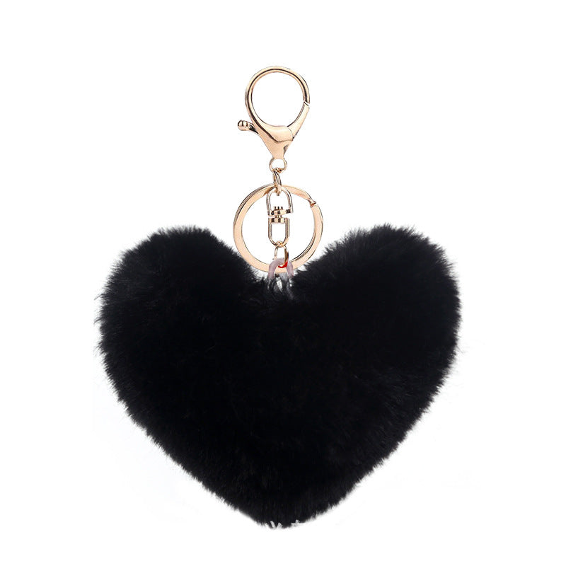 Heart ball Ordinary Key tool Heart pendant Fuzzy pendant Heart pendant Random Mix 9~10cm Silver 4-link chain lobster clasp