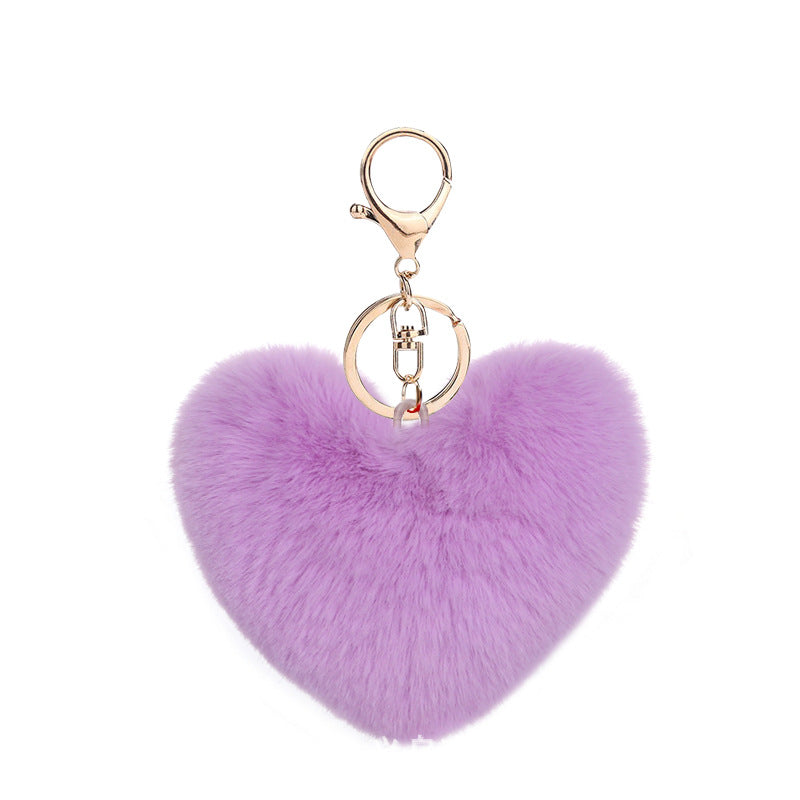 Heart ball Ordinary Key tool Heart pendant Fuzzy pendant Heart pendant Random Mix 9~10cm Silver 4-link chain lobster clasp