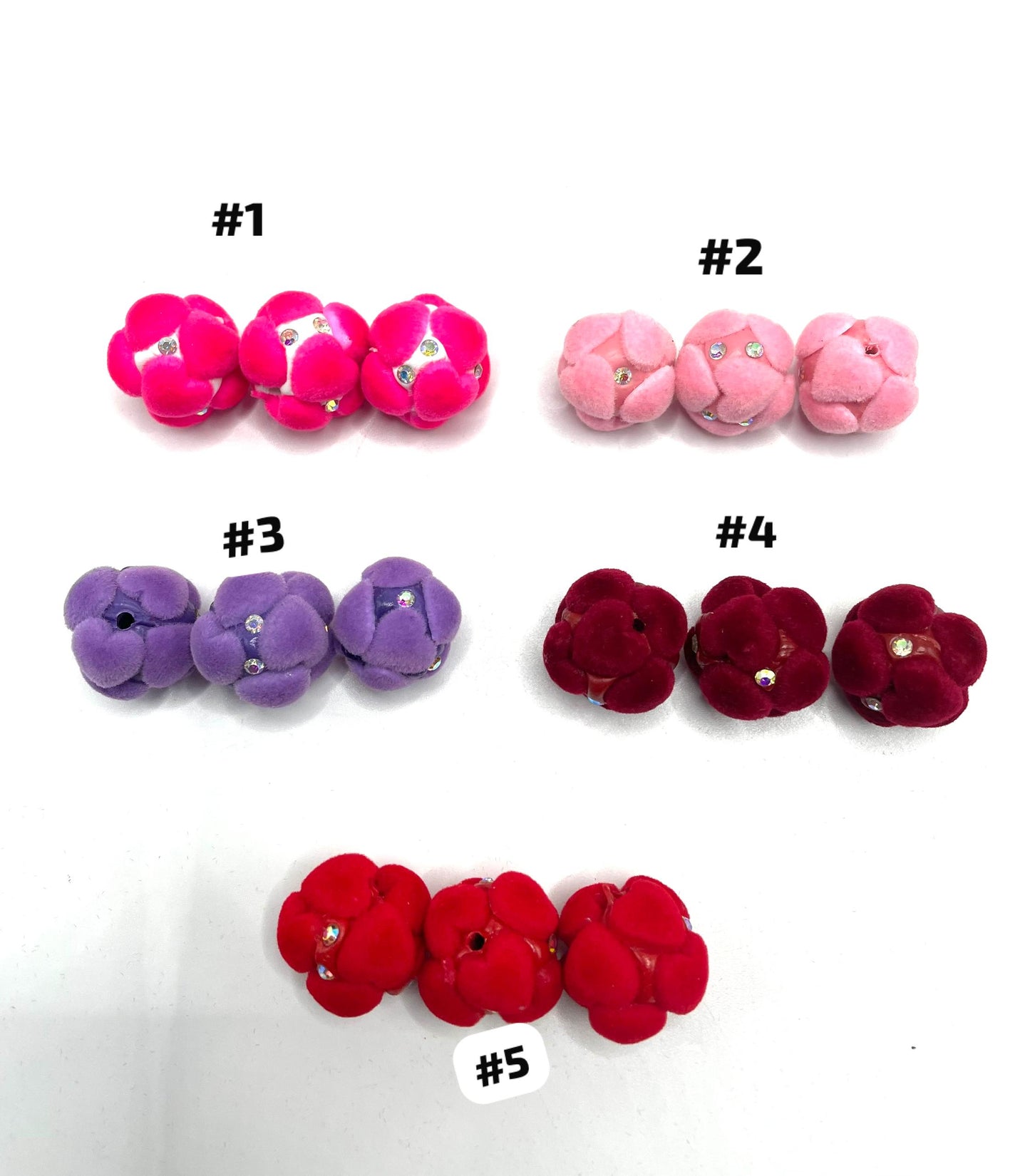 Beaded beadable flocked fancy fuzzy heart beads ,colored