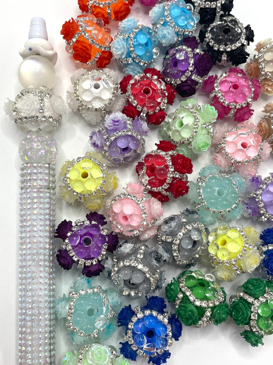 Flower beads Chain beads Bubble Acrylic flower beads Random Mix