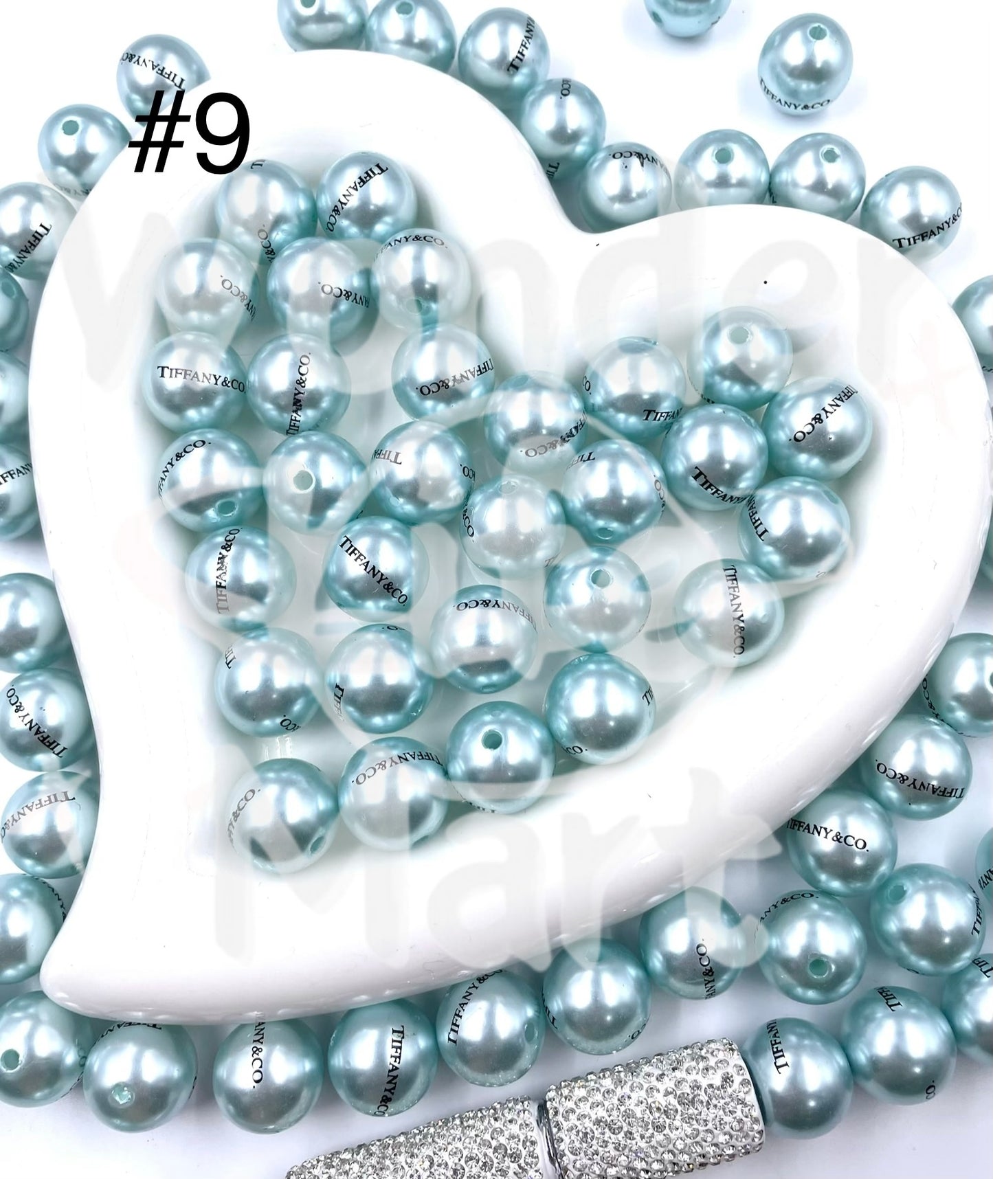Acrylic beads Fashion trend symbol Trendy beads Brand beads logo Beads 16mm