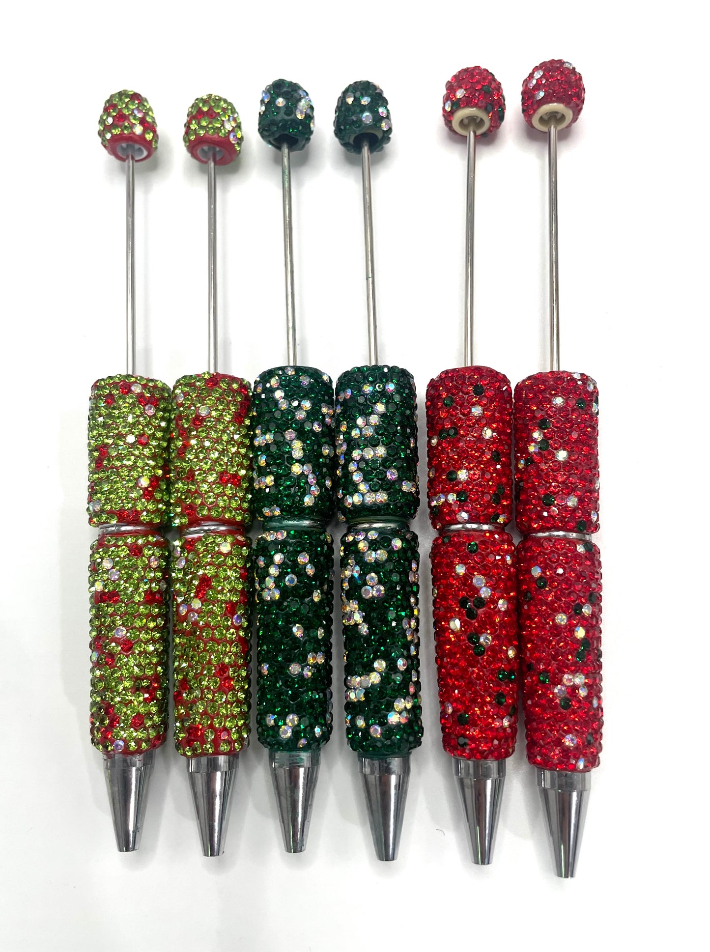 fancy rhinestone pen clay rhinestone pen diy pen colored Christmas series colors
