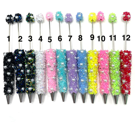 diy beaded beadable beady fancy sequined pen ornaments with pearl
