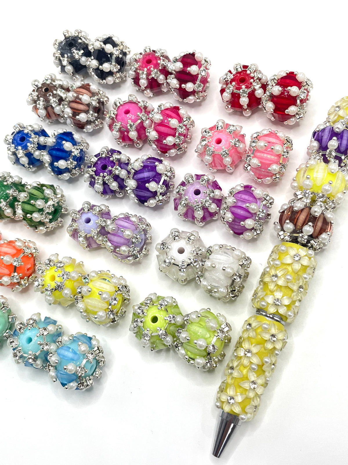 fancy  Acrylic Pumpkin beads lantern bead rhinestone chain pearls Multicolored beads Random Mix