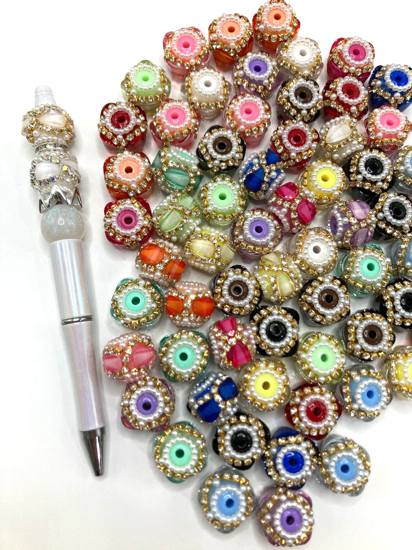 acrylic lantern heart Chain Pearl Heart-shaped rhinestone Bead Pearl gasket Random Mix